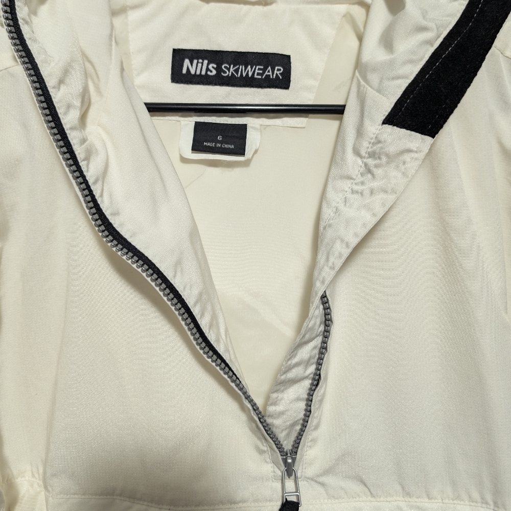 Nils Skiwear Ivory Hooded Anorak Jacket Size 6 Lightweight Windbreaker Casual - Picture 11 of 14